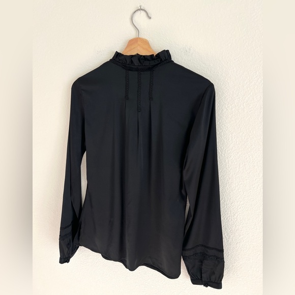 SONIA BOGNER black silk lace blouse / size 6 - Picture 6 of 7